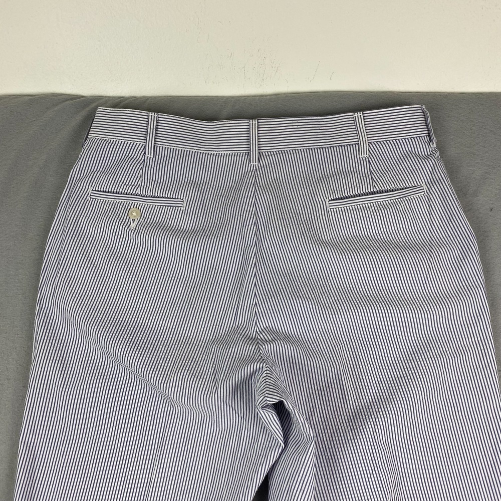 Bills Khakis mens Parker Pant 36 seersucker Blue White Made USA unhemmed NEW - Picture 9 of 14